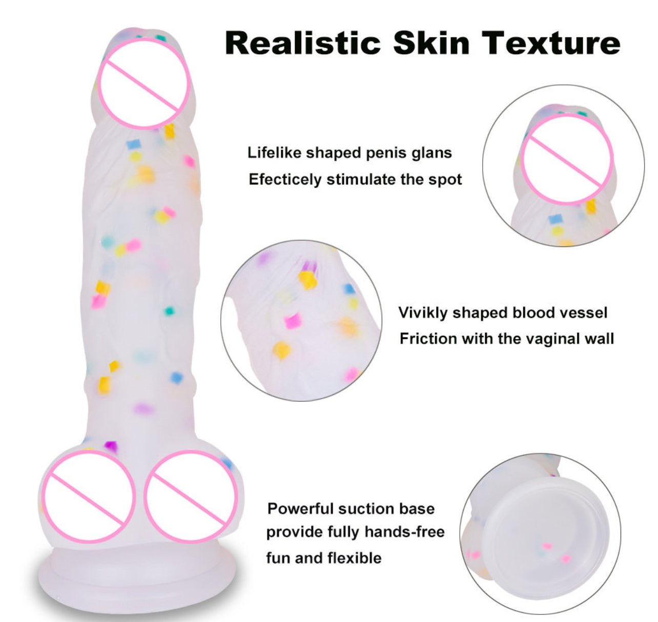 Confetti Clear Dildo - Sex Toy Haven