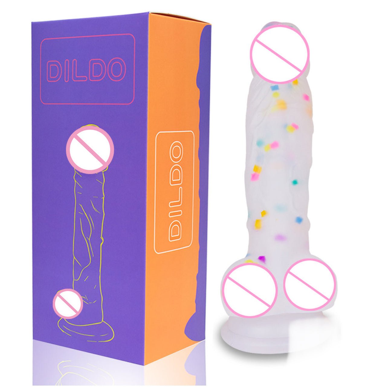 Confetti Clear Dildo - Sex Toy Haven